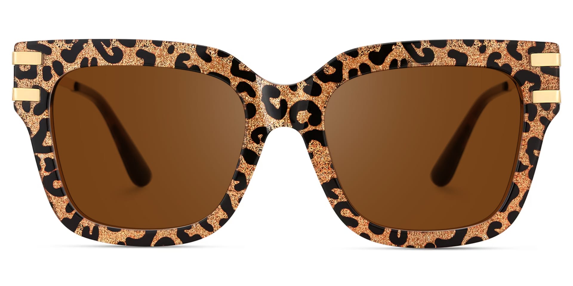 Square Cat-Eye Glasses With Brown Leopard Pattern0