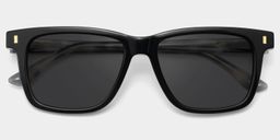 Travis Rectangle Black Glasses1