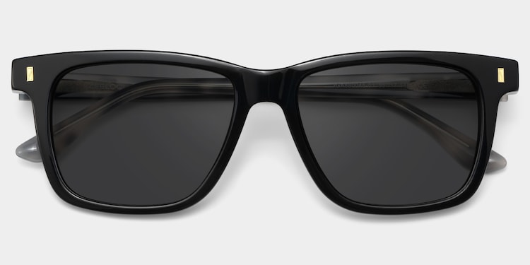 Travis Rectangle Black Glasses