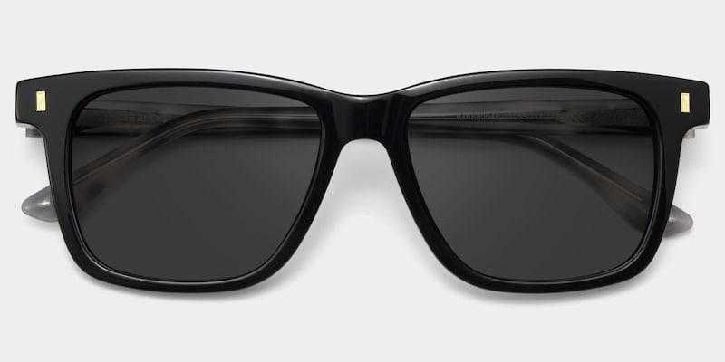 Travis Rectangle Black Glasses