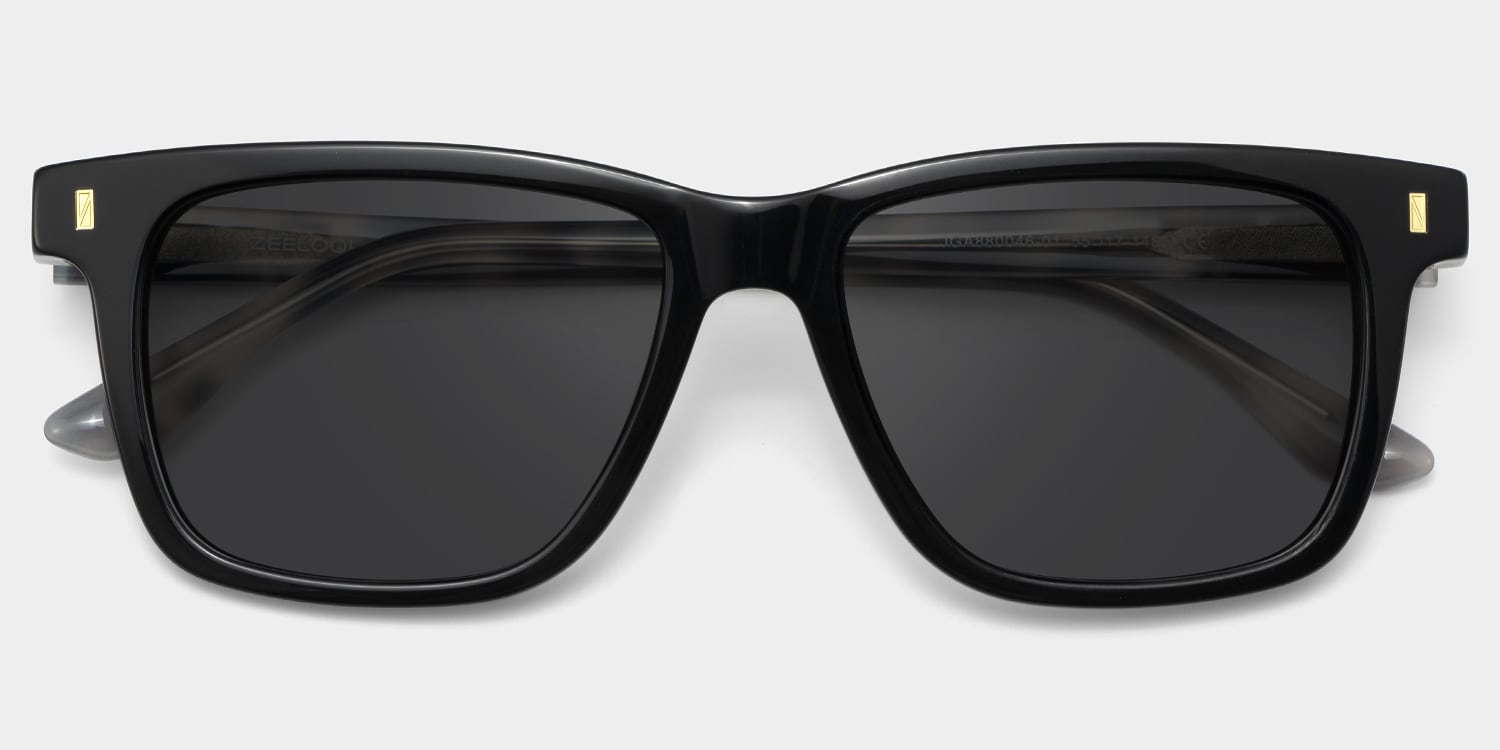 Travis Rectangle Black Glasses