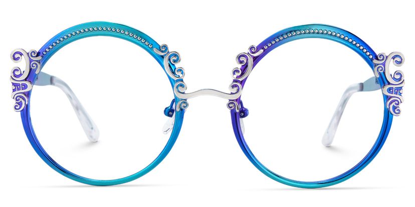 Nelida Round Blue Glasses