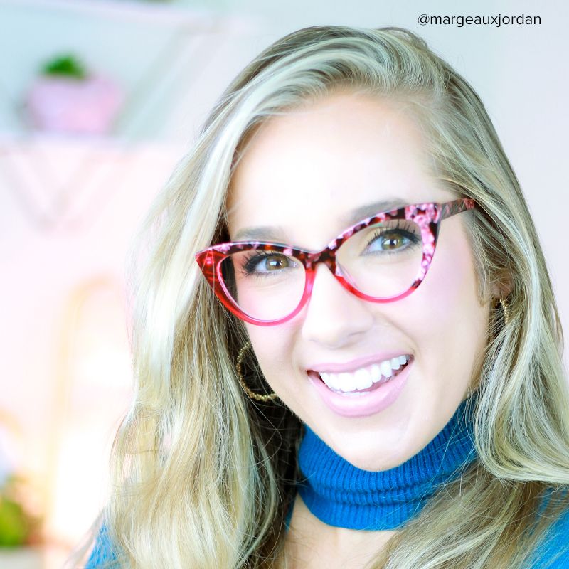 Maxine Cateye Red Glasses | Zeelool Glasses4