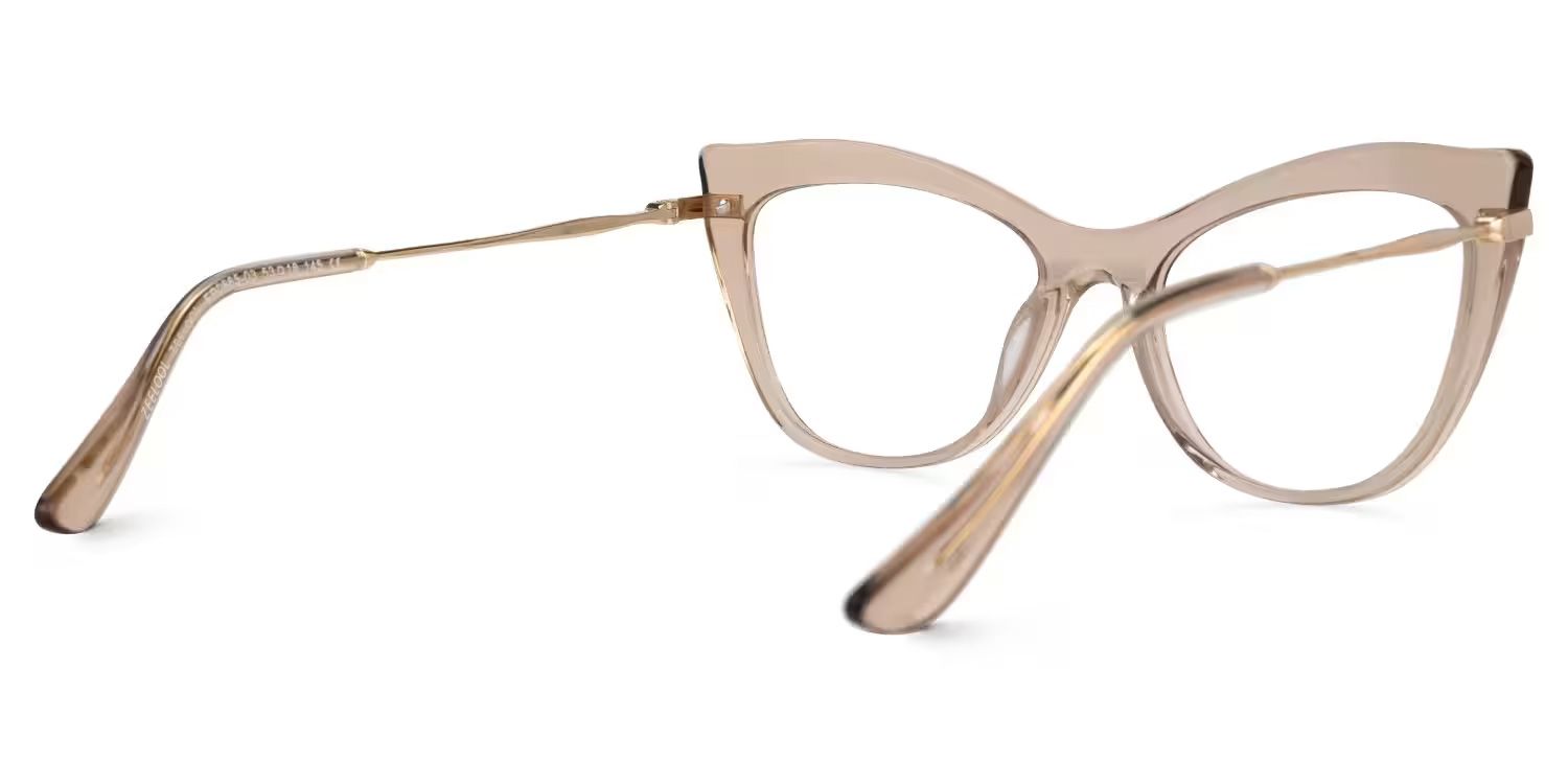 Indira Cat Eye Beige Glasses | Zeelool Glasses3