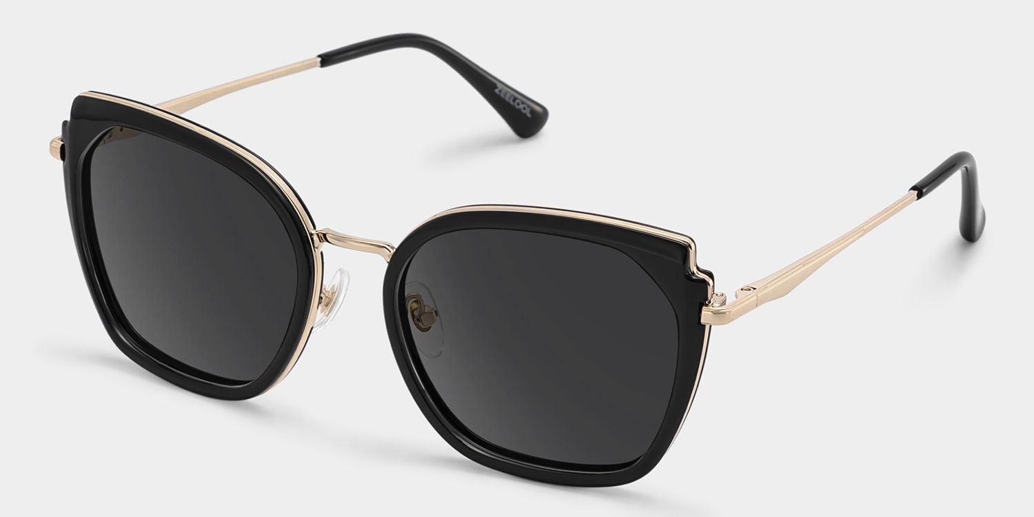 Black Metal Frame Glasses With Wide Size For Women2