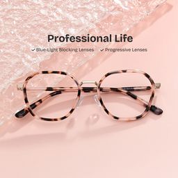 Mitchell Geometric Pink Tortoise Glasses0