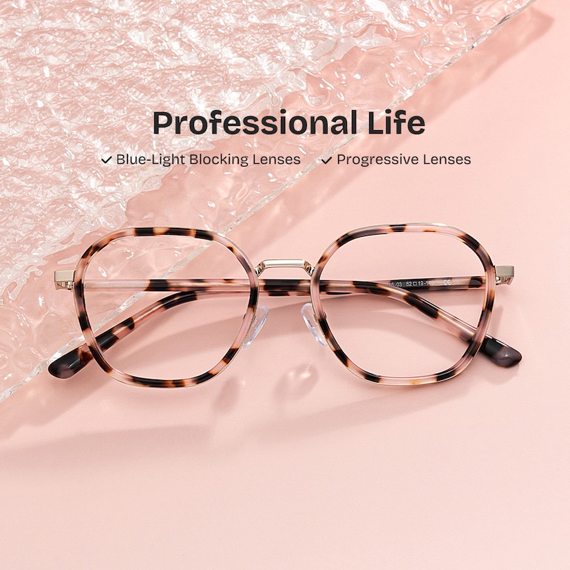 Mitchell Geometric Pink Tortoise Glasses