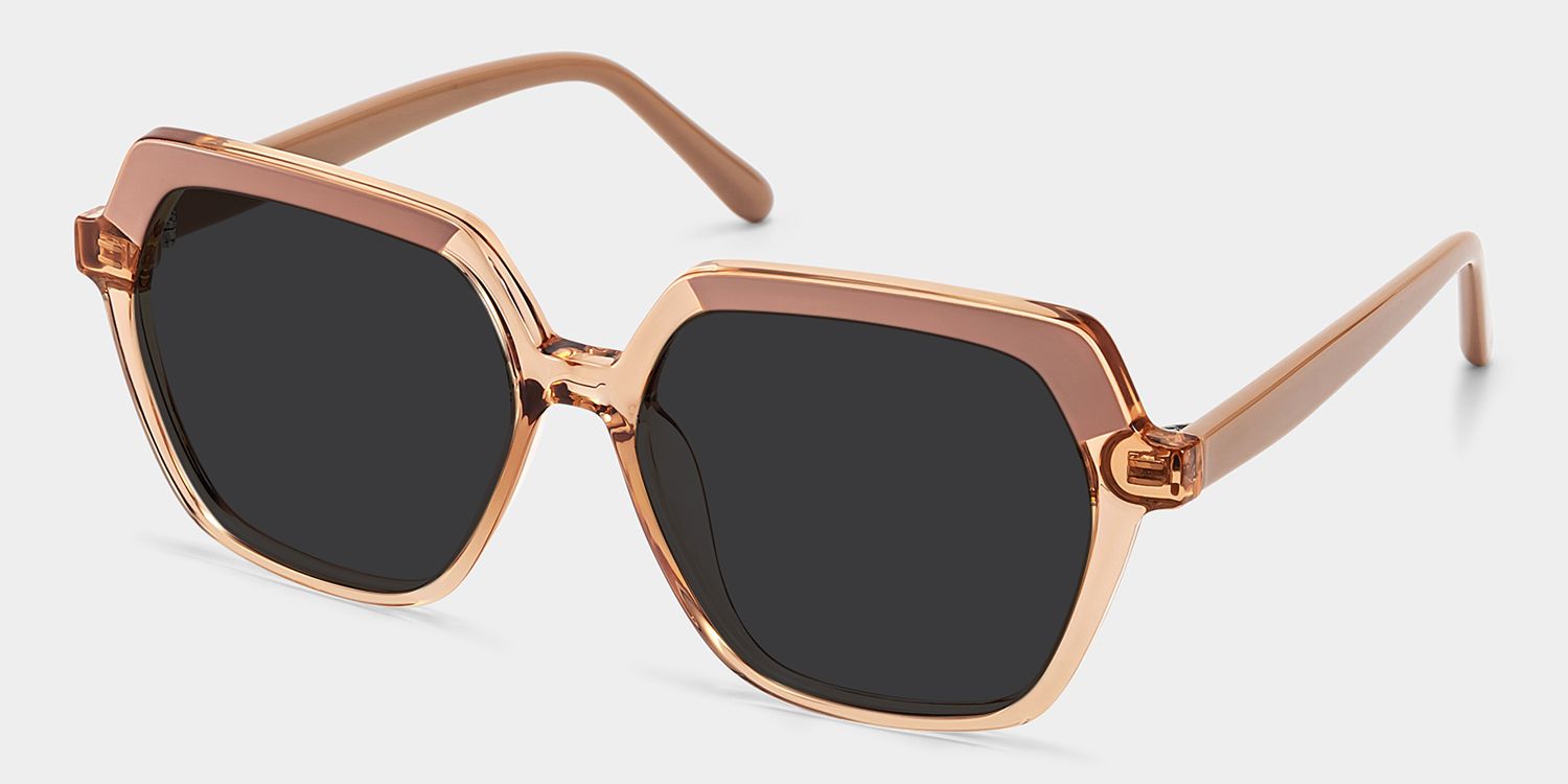 Norah Beige Geometric Sunglasses to Frame Your Face | ZEELOOL2