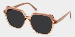 Norah Beige Geometric Sunglasses2