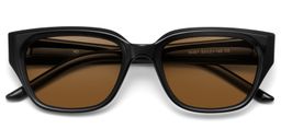 Serene Cat Eye Black Clear Polarized Sunglasses2