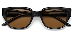 Serene Cat Eye Black Crystal Polarized Sunglasses2