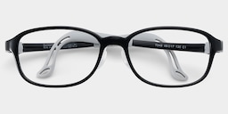 Bright Rectangle Black Glasses0