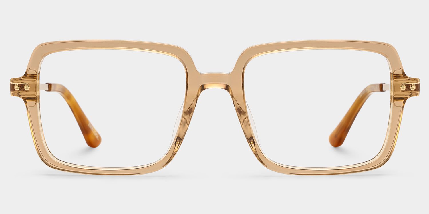 Asher Brown Rectangle Glasses | Retro Daily Athleisure