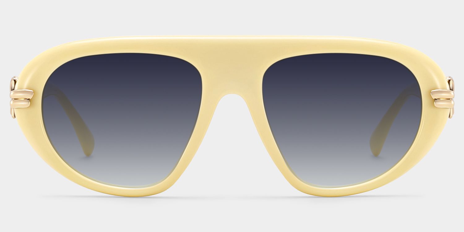 Aveline White Thin Aviator Full-Rim Glasses for Women | ZEELOOL0