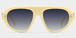 Aveline White Aviator Glasses0