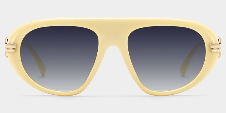 Aveline White Aviator Glasses