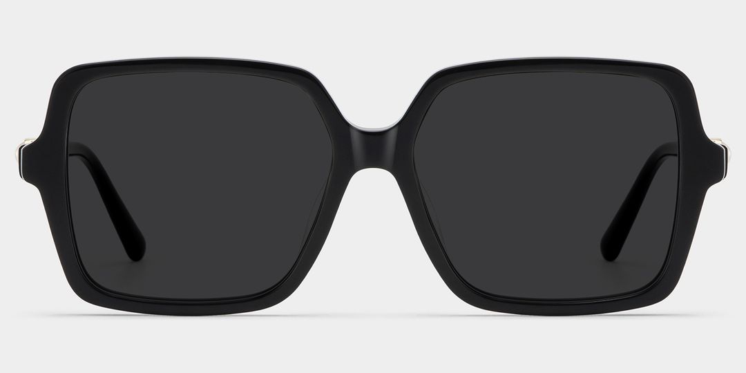 Elena Black Square Sunglasses