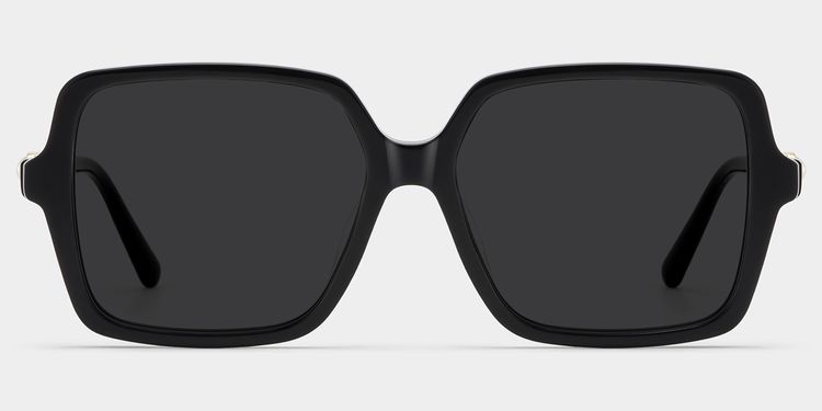 Elena Black Square Sunglasses