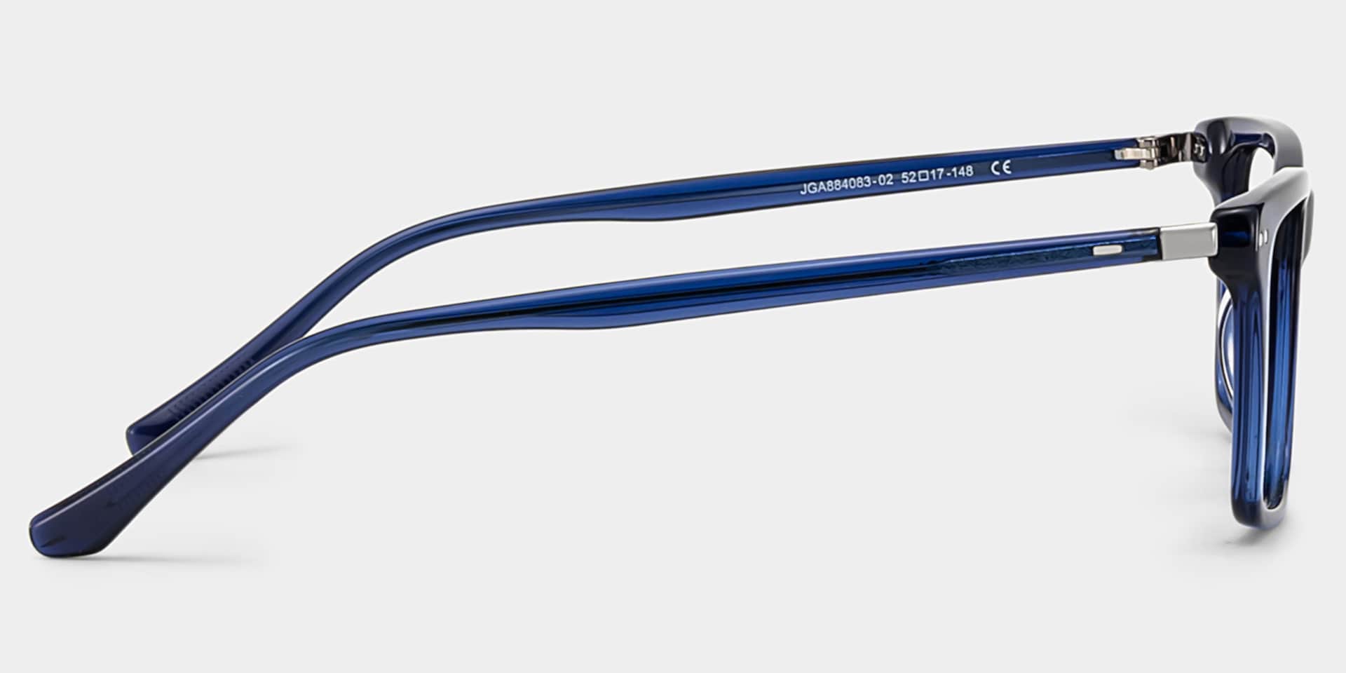 Harper Blue Frame Prescription Glasses with Rectangle Shape | ZEELOOL4