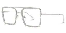 Diva Square Silver Glasses3