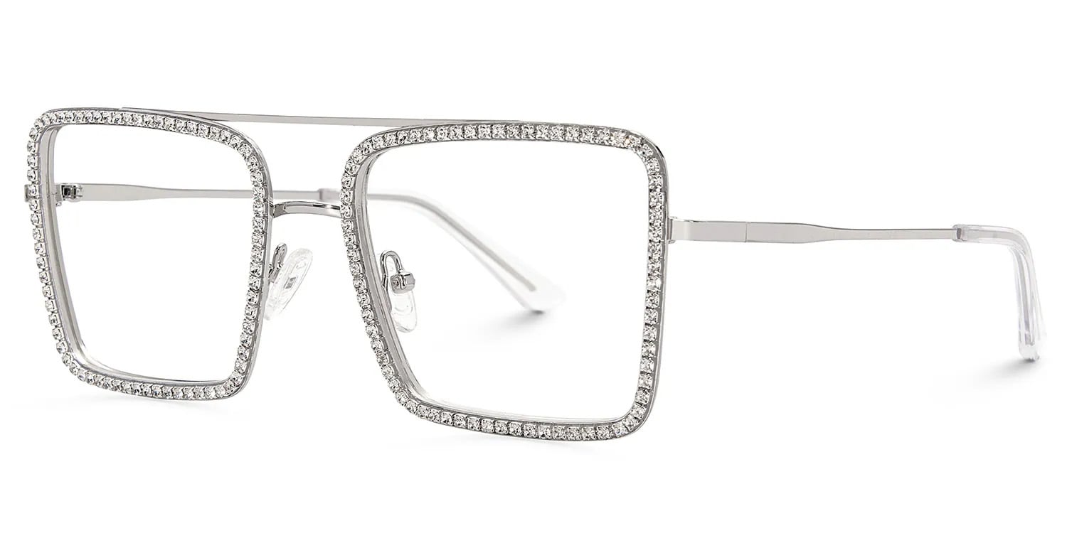 Diva Square Silver Glasses3