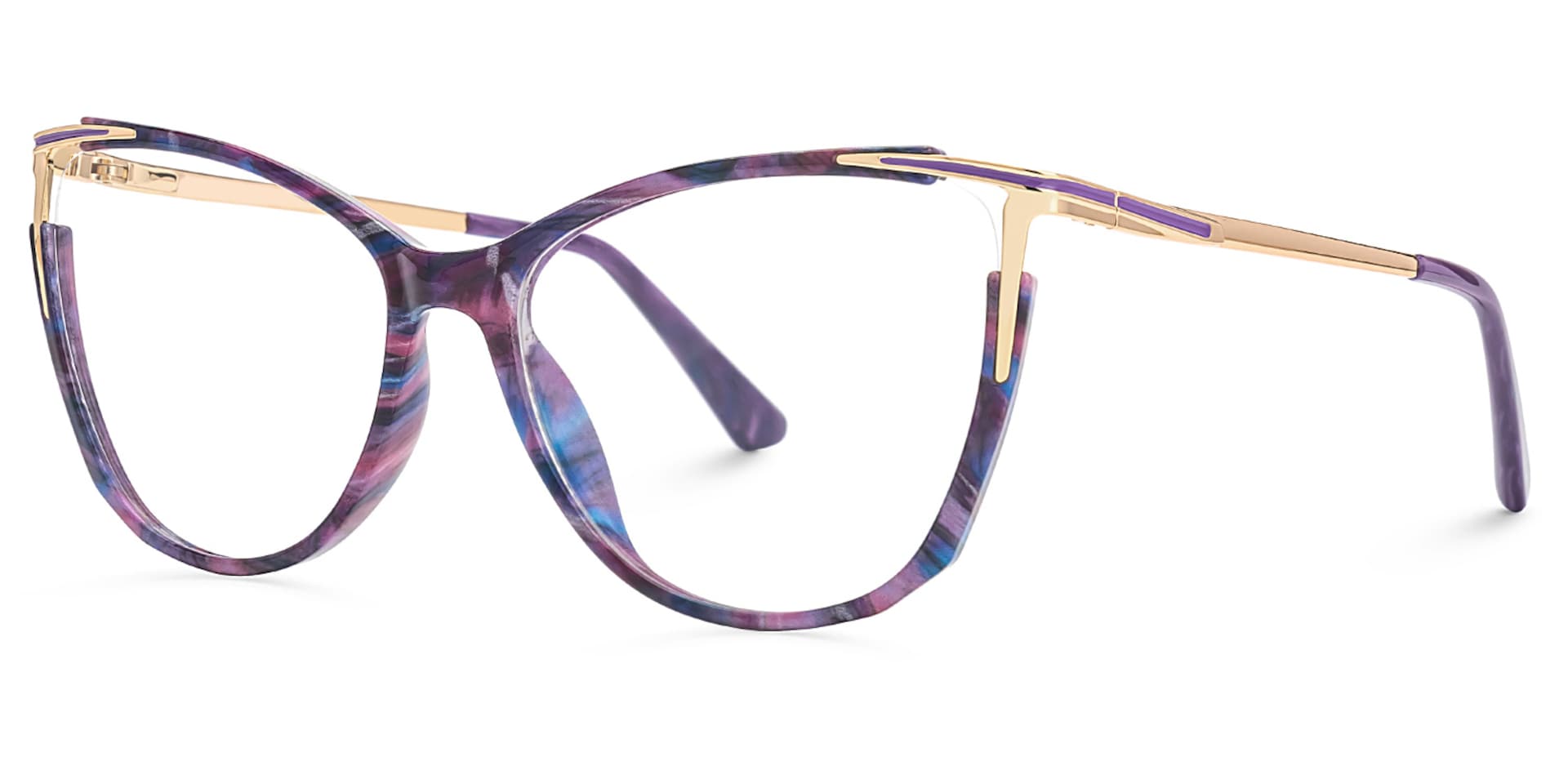 New Purple-Tortoise Color for Yomary Mixed-Material Eyeglasses  | Zeelool Optical1