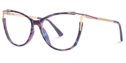 Yomary Purple-Tortoise Cat eye Glasses1