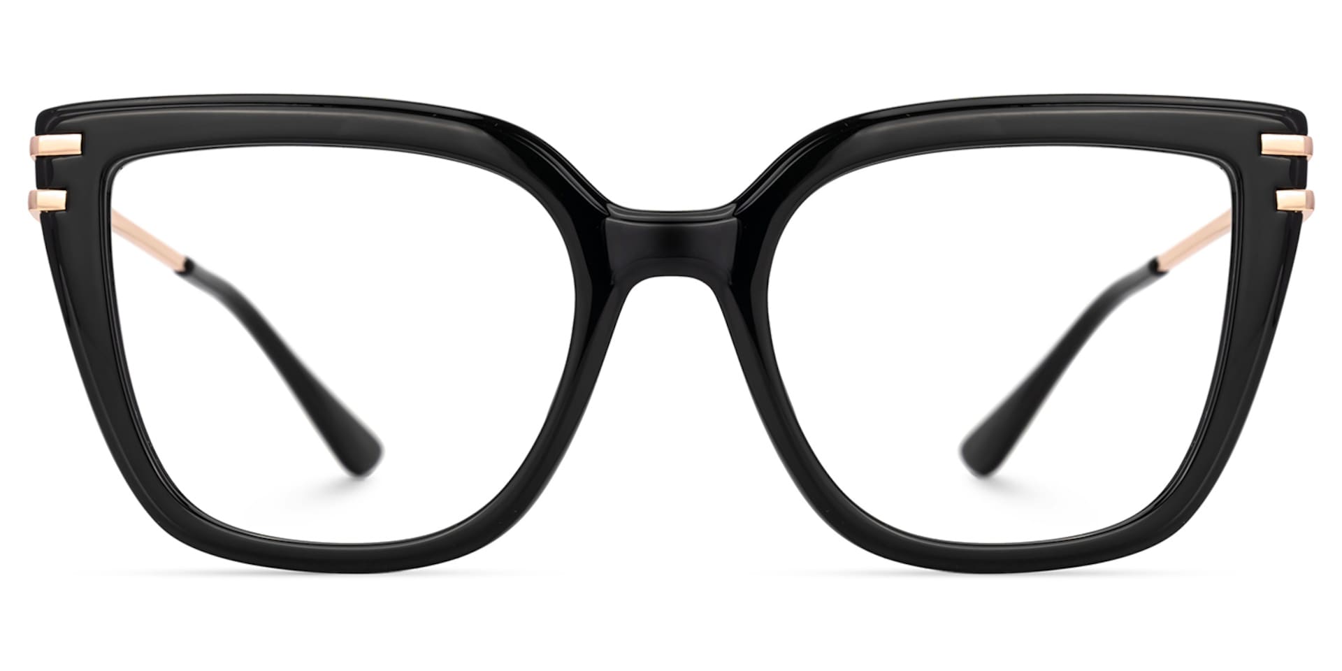 Roxane Black Horn Rimmed Glasses with Square Design0