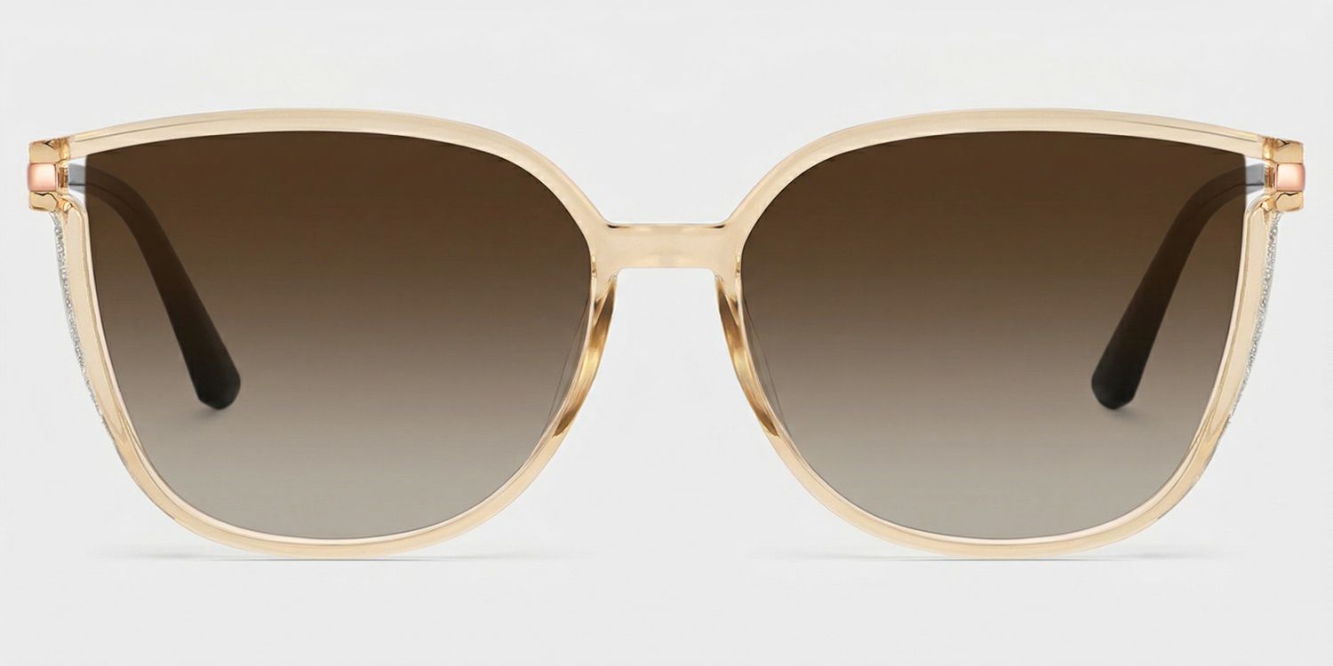 Annalisa Square Style Beige Frame Sunglasses | ZEELOOL