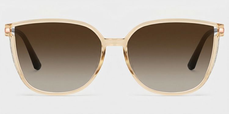 Annalisa Beige Square Sunglasses