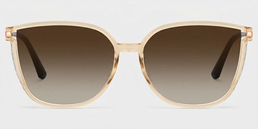 Annalisa Beige Square Sunglasses