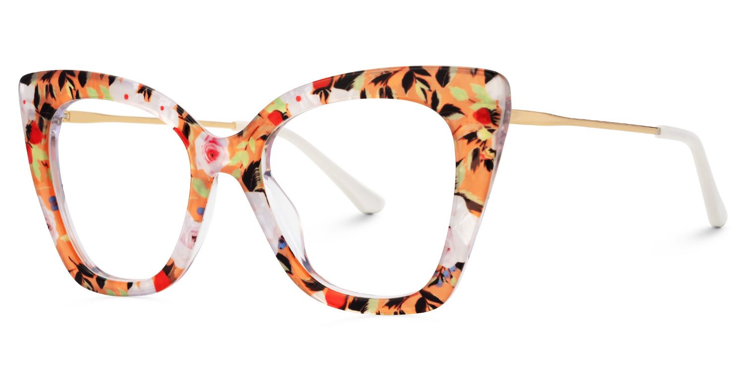 Rivas Designer Eyeglasses in Butterfly Orange Frame1