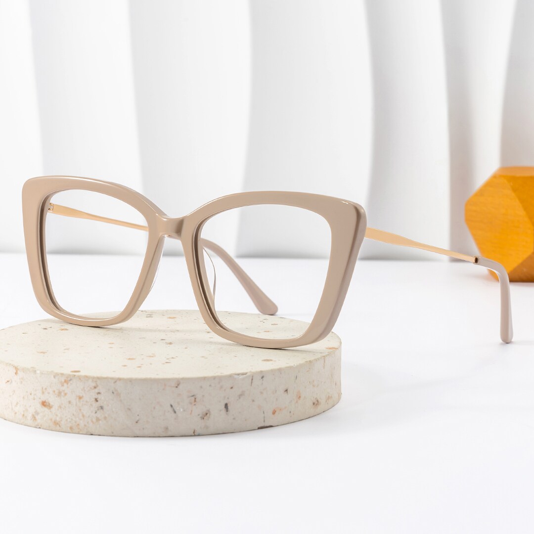 Sheyla Khaki Cat Eye Optical Glasses For Women | Zeelool0