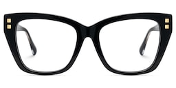 Tessia Square Black Glasses1