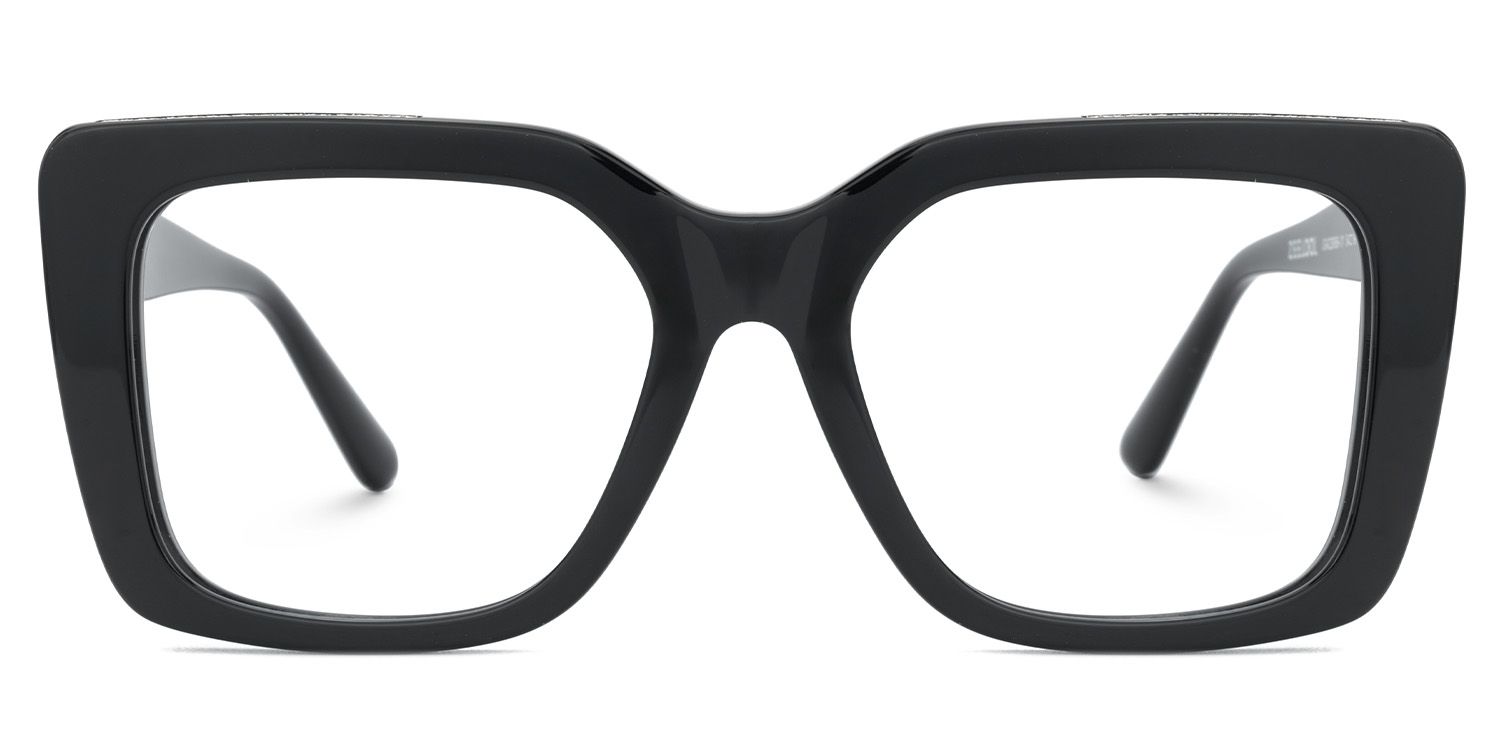 Black Rectangle Glasses Frames Maynard Glasses with Full-Frame | Zeelool1