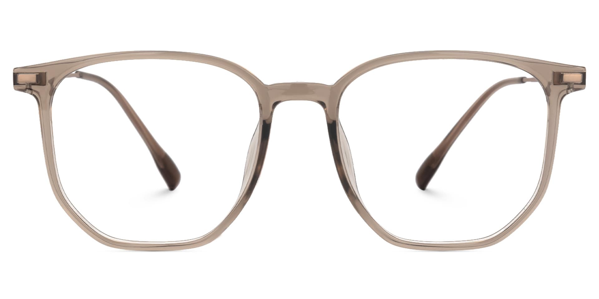 Bianca Mixed-Materials Geometric Brown Frame Glasses | Zeelool0
