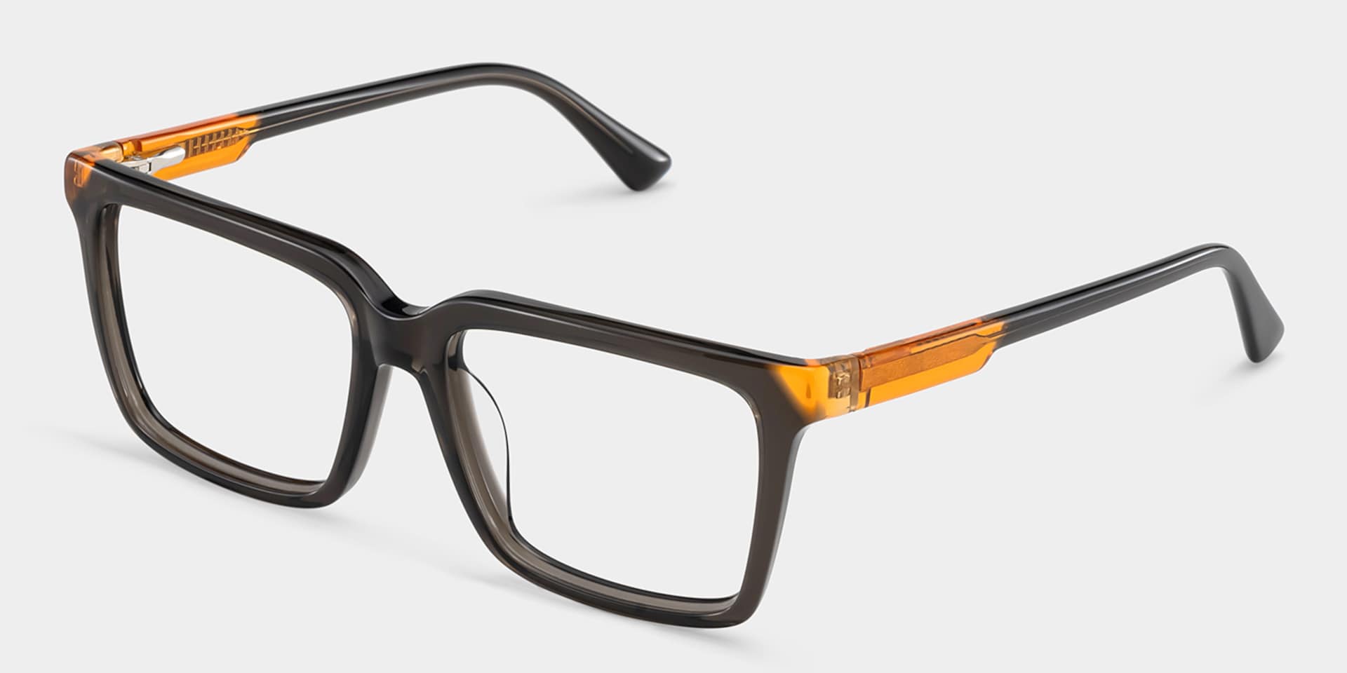 Rectangle Light Gray Eyeglasses- Troy Acetate Frame Glasses3