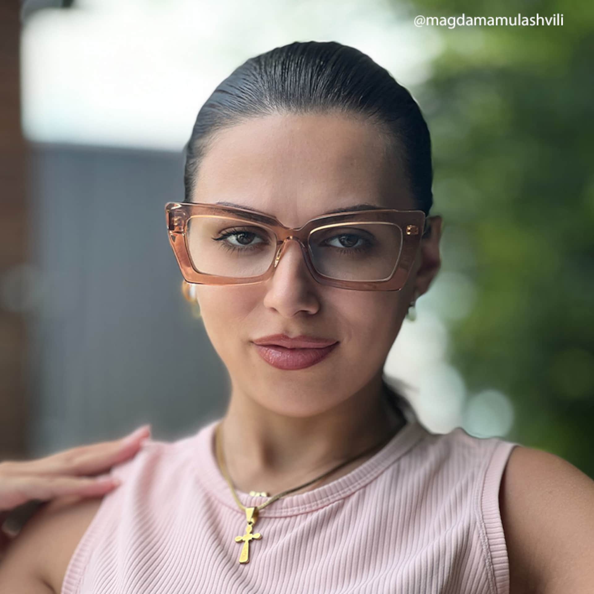Newell Rectangle Translucent Brown Frame Glasses | Zeelool9