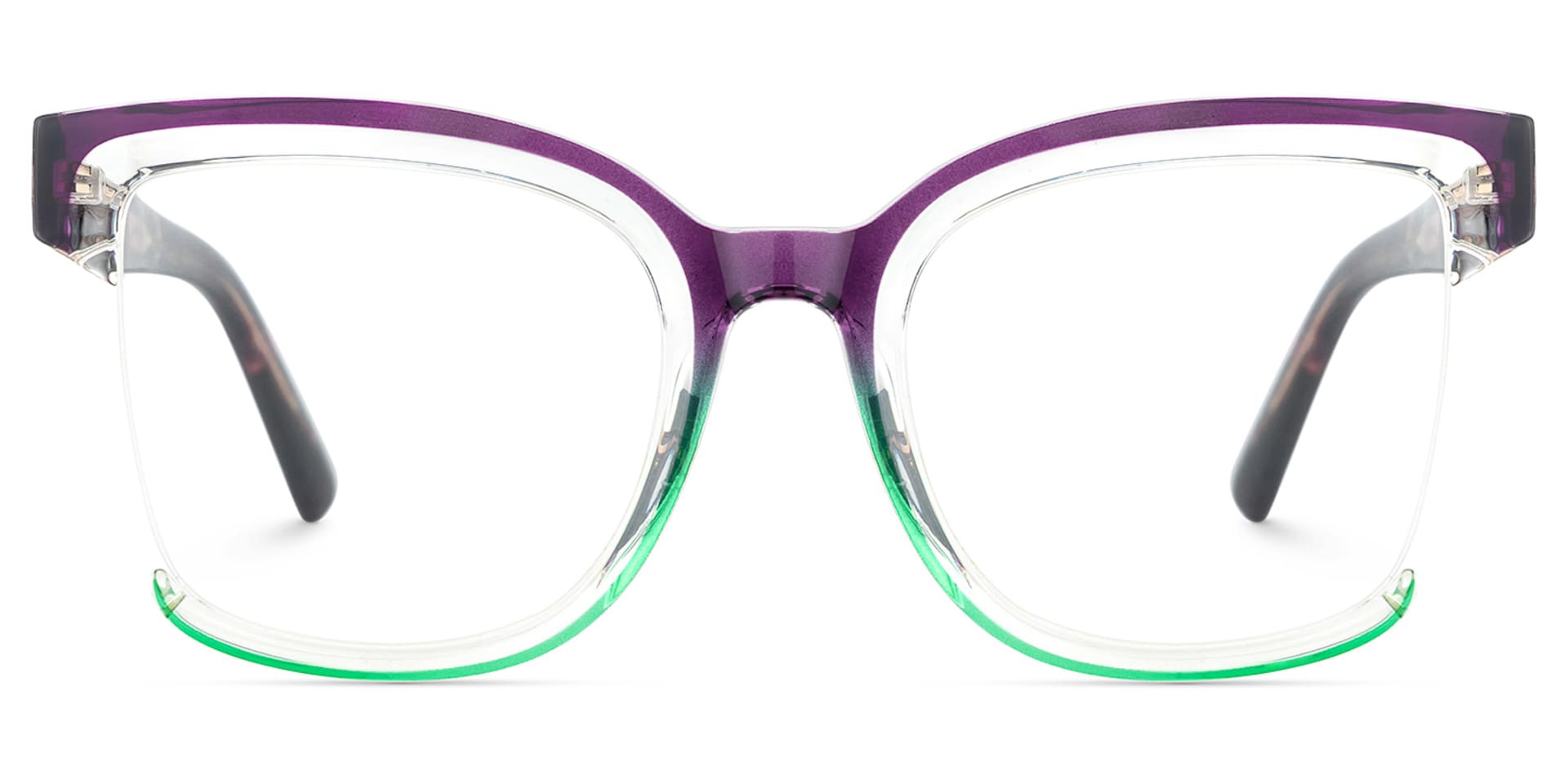 Square Cadogan Purple-Green Frame Glasses | Zeelool1
