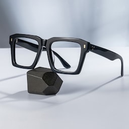 Kenish Square Black Glasses0