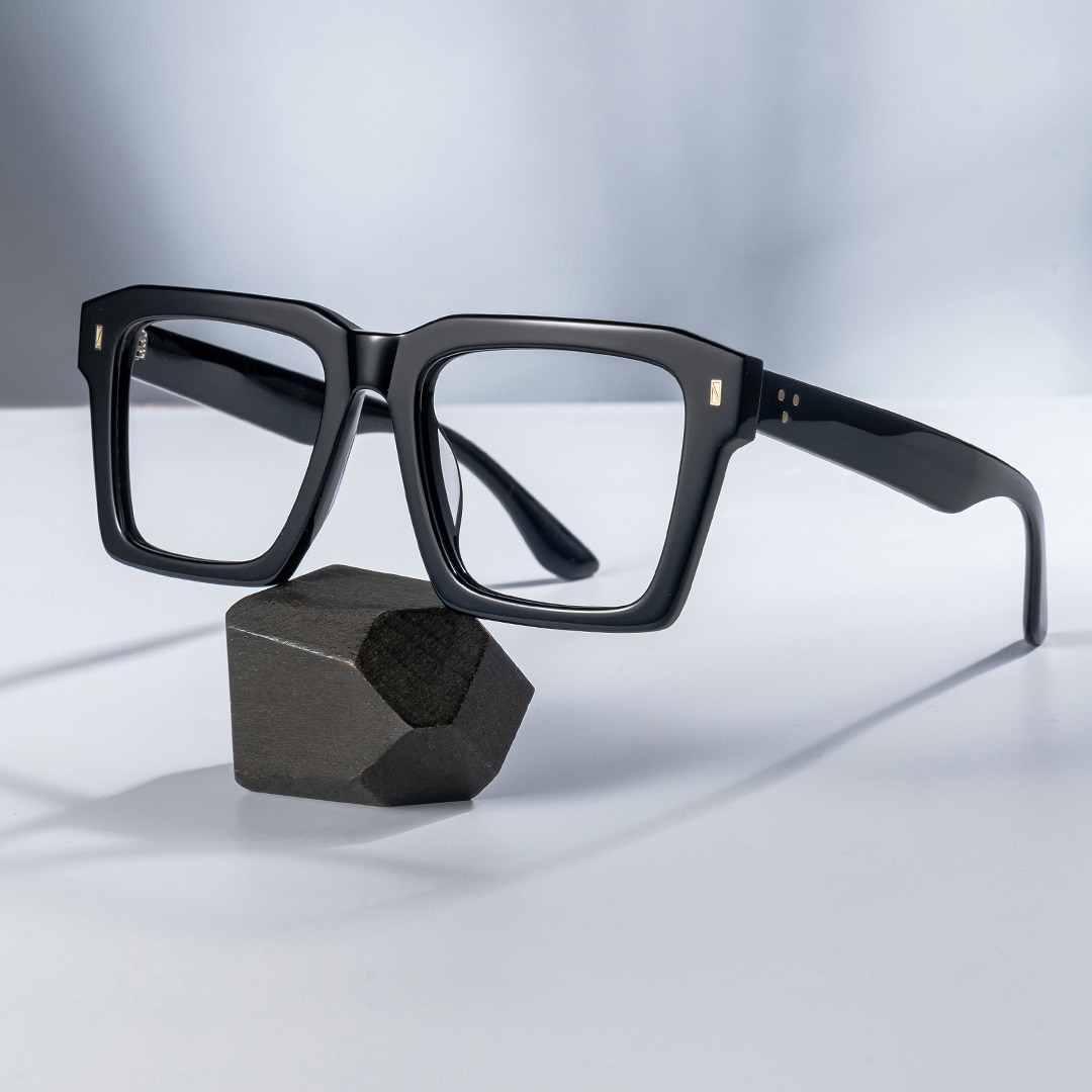 Kenish Square Black Glasses