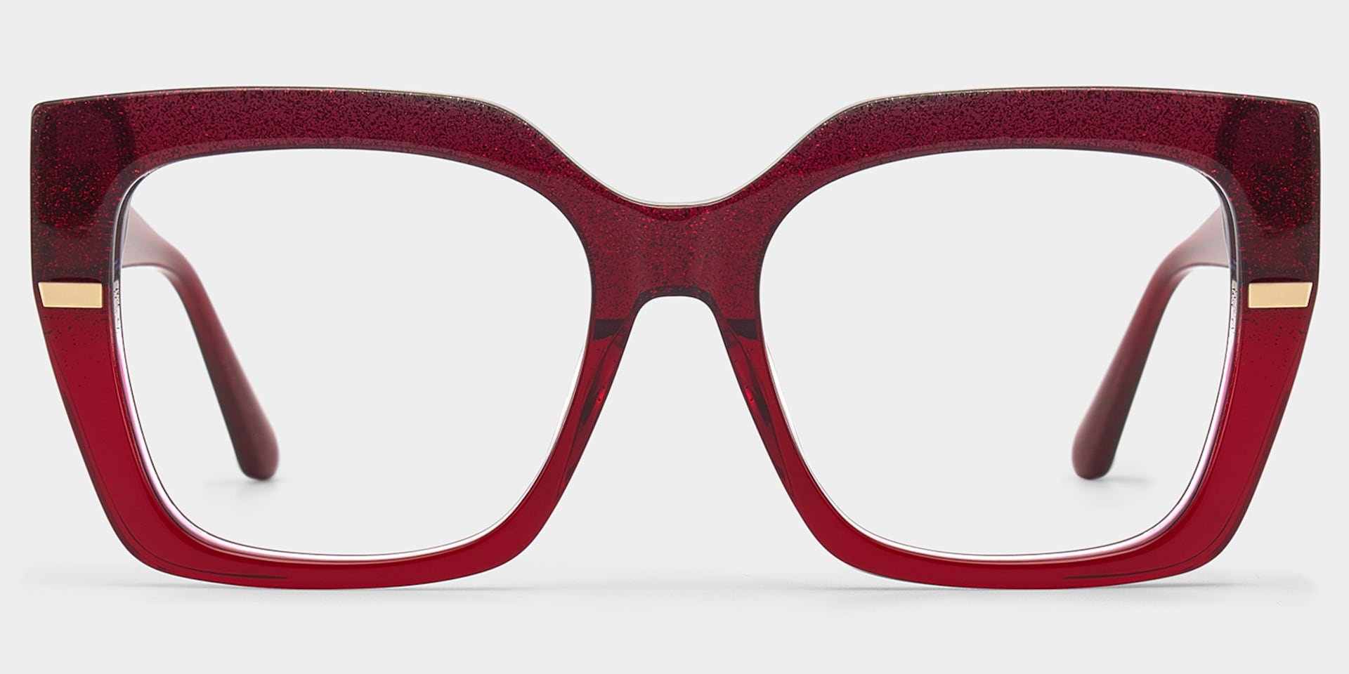 Mavis Square Burgundy Glasses Frames with Glittering Powder| ZEELOOL2