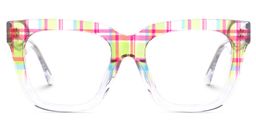 Boston Square Crystal-Plaid Glasses0