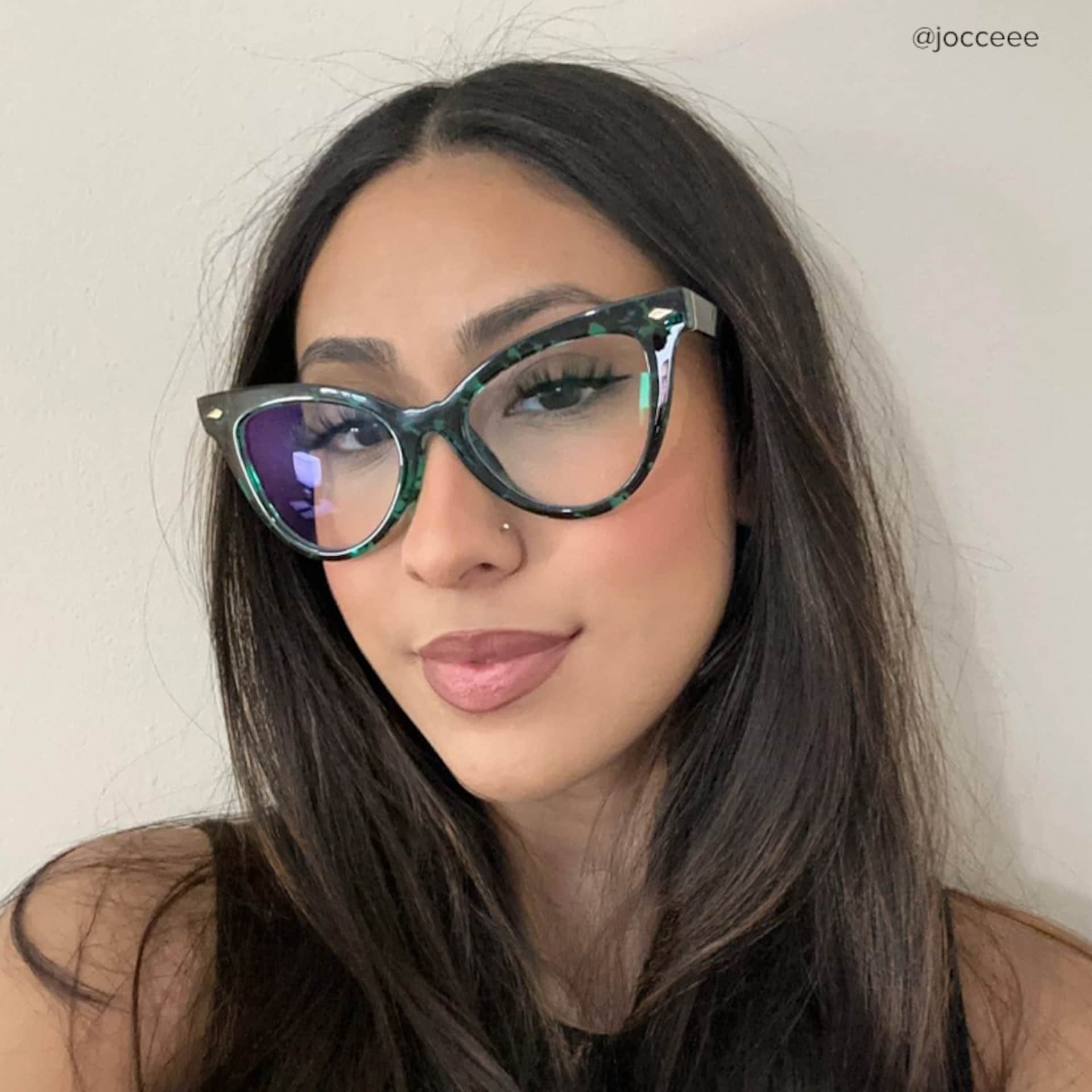 Colla Green-Floral Eyeglasses and Cat Eye Wide Frames10