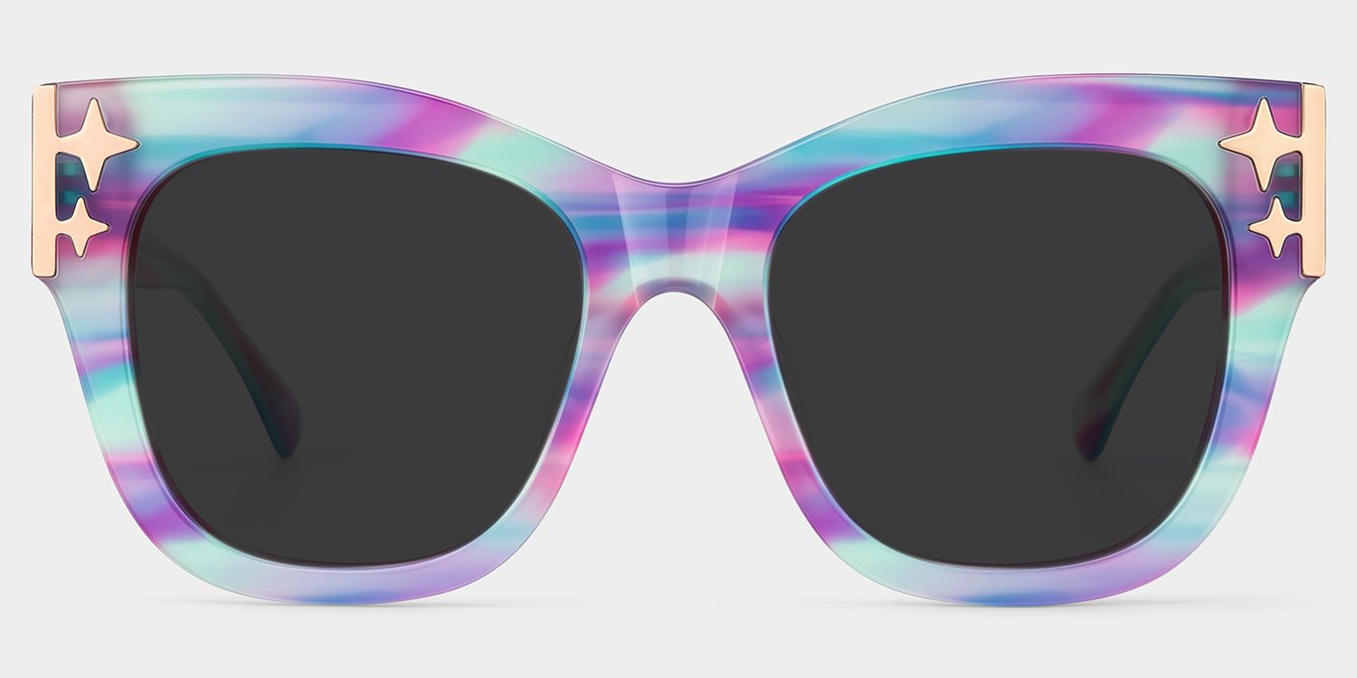 Minfia Square Blue Purple Sunglasses for Women & Men | ZEELOOL1