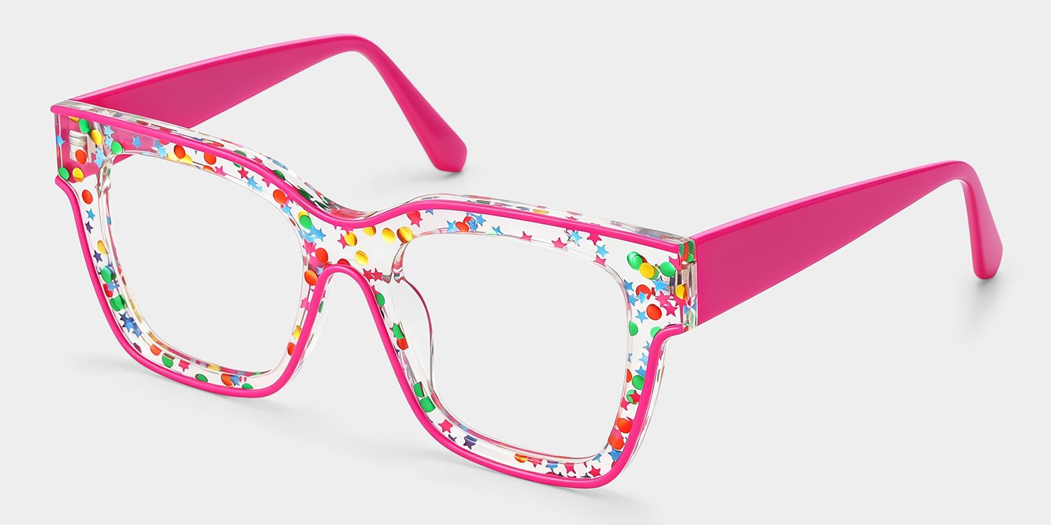 Zerica Eyeglasses in Square Red Rose Eyeglasses | Zeelool4