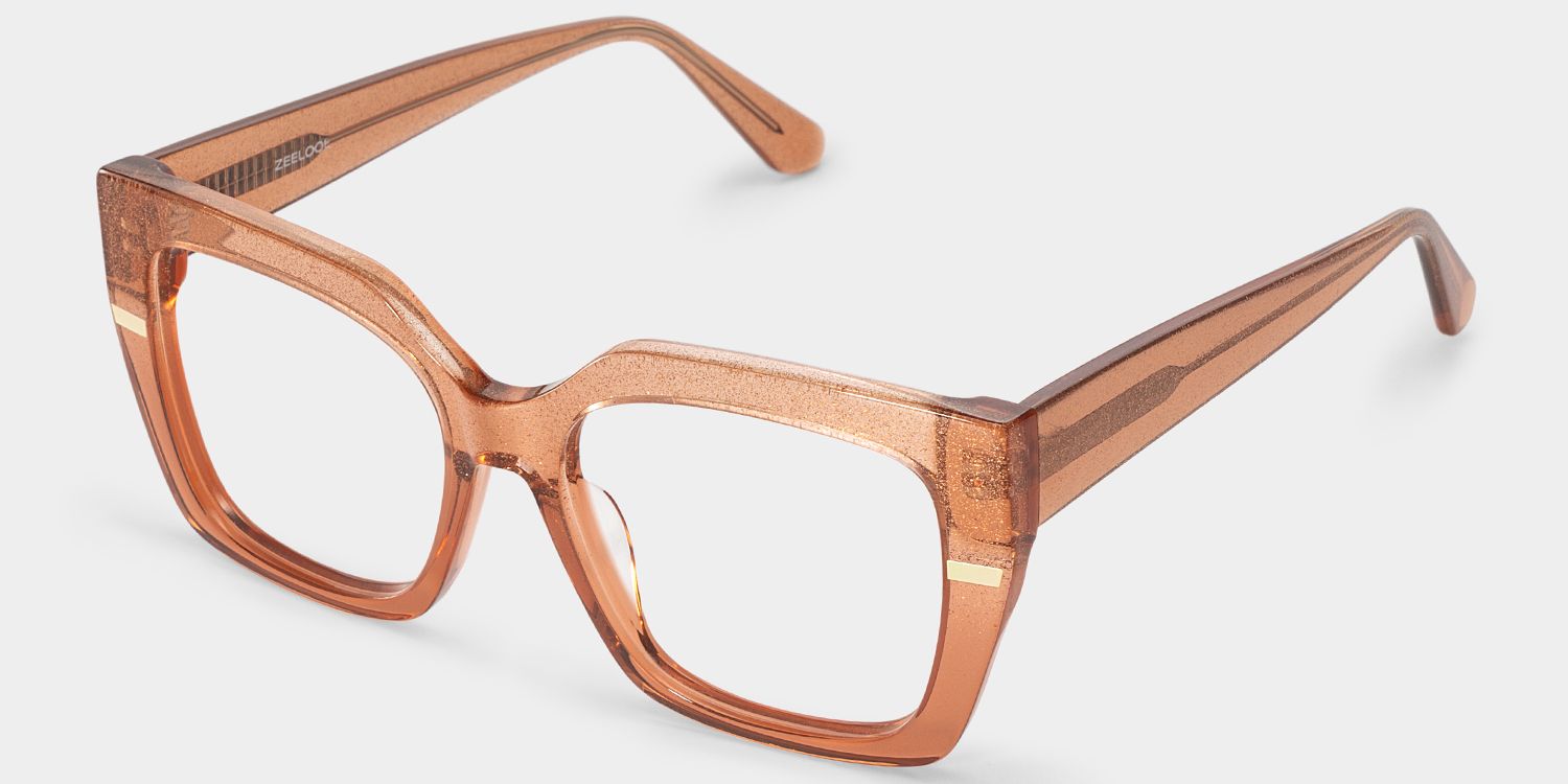 Mavis Square Clear Orange Glasses Frames For Women | ZEELOOL