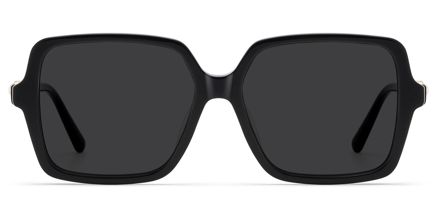 Elena Black Square Polarized Sunglasses for Driving | ZEELOOL