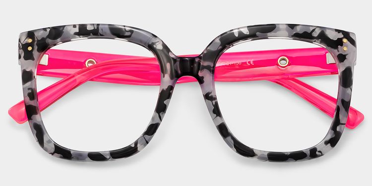 Ebony Gray-Tortoise Square Glasses