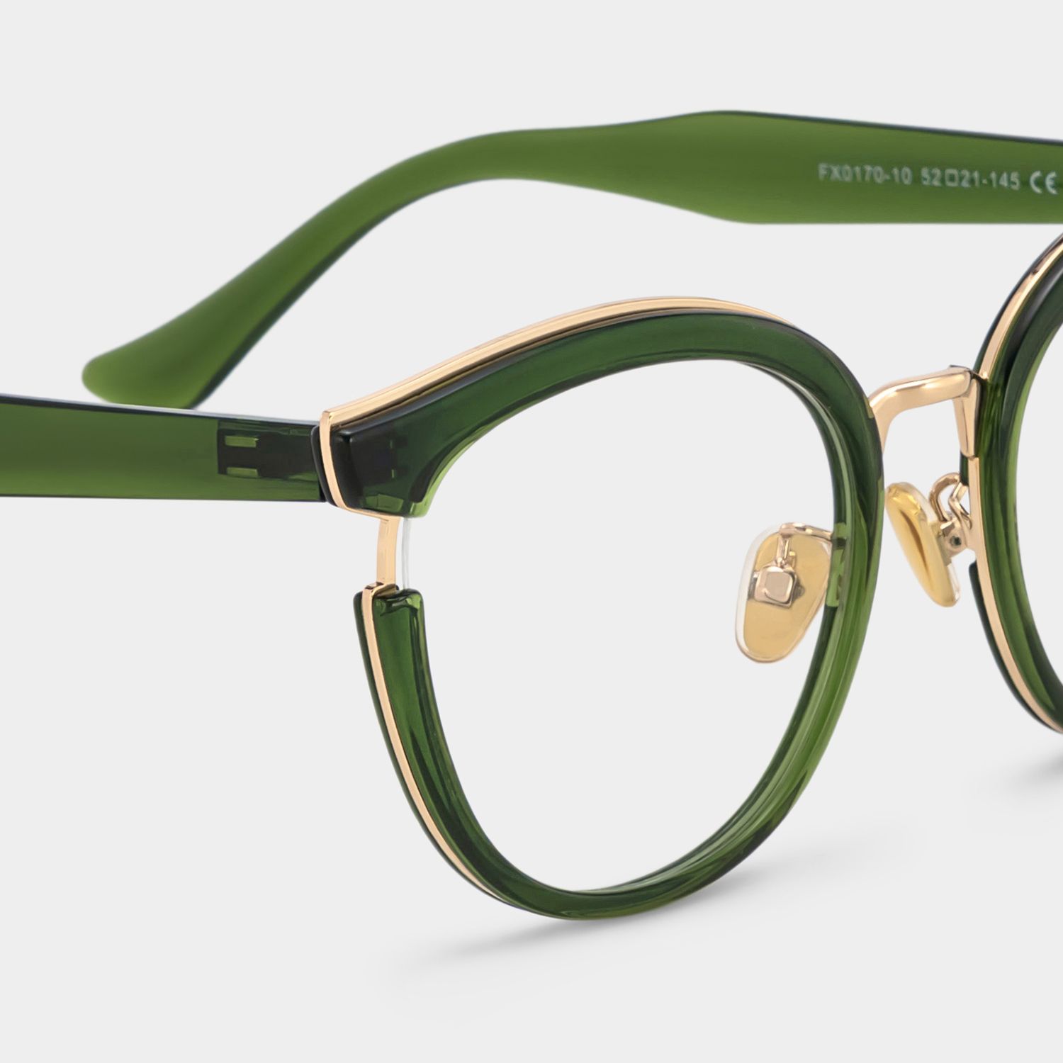 Laraine Cateye Green Eyeglasses & Metal Frames